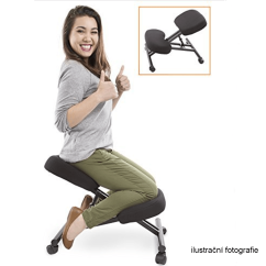 Ergonomická kľakačka RUFUS – Černá, Látkový čaloun, Kondela