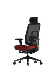 Ergonomická kancelárska stolička K42 SP – sieť/čalúnená, červená