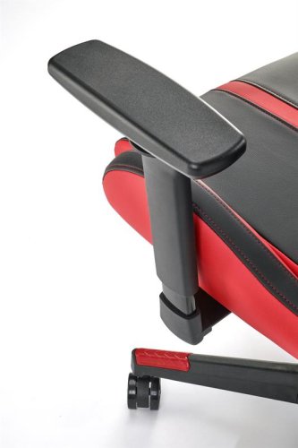 Herná stolička NITRO — ekokoža, čierna / červená