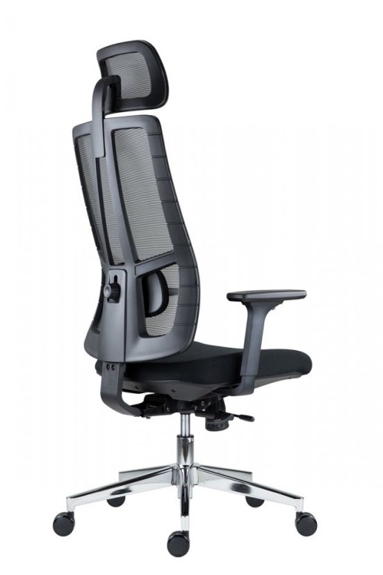 Kancelářská ergonomická židle RUBEN — látka / síť, černá, nosnost 150 kg