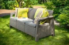 Zahradní 3místná pohovka — umělý ratan, více barev