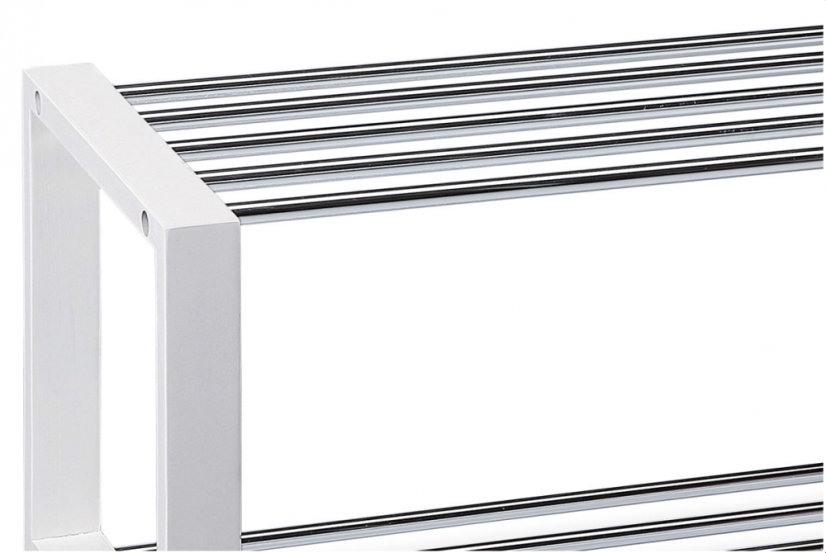 Botník EVATON s odkládacími policemi - chrom, bílá Autronic