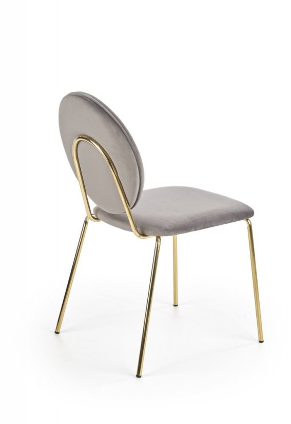 Jedálenská stolička HARLE – zamat, sivá