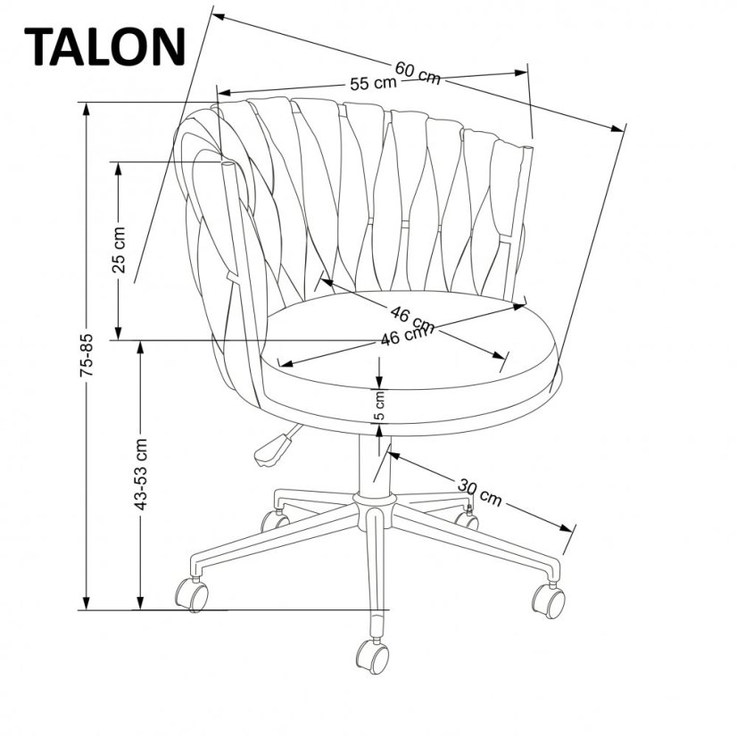 Kancelárska otočná stolička TALON — látka, béžová