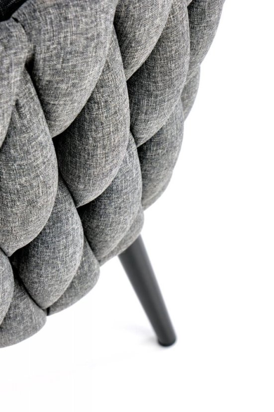 Relaxační designové křeslo s polštářem AVATAR — kov, šedá látka Halmar