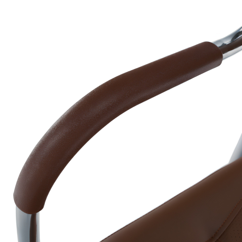 Konferenčná stolička ILHAM — kov, ekokoža, hnedá