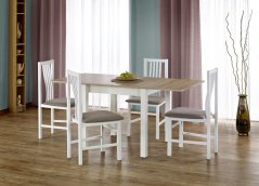 Jídelní rozkládací stůl GRACJAN - 80x80+80, MDF, dub sonoma/bílá Halmar