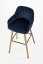 Barová stolička BICKLE – masív, kov, látka, tmavomodrá
