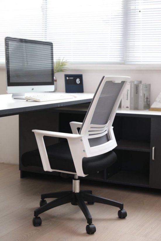 Kancelárska stolička DURANGO - sieťovina, šedá / biela