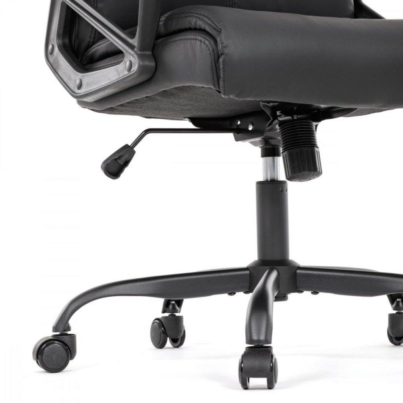 Kancelářské křeslo HOLMES — kov, ekokůže, černá Autronic