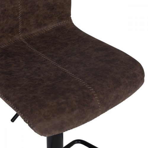 Barová židle SPEKTRA — kov, ekokůže, hnědá