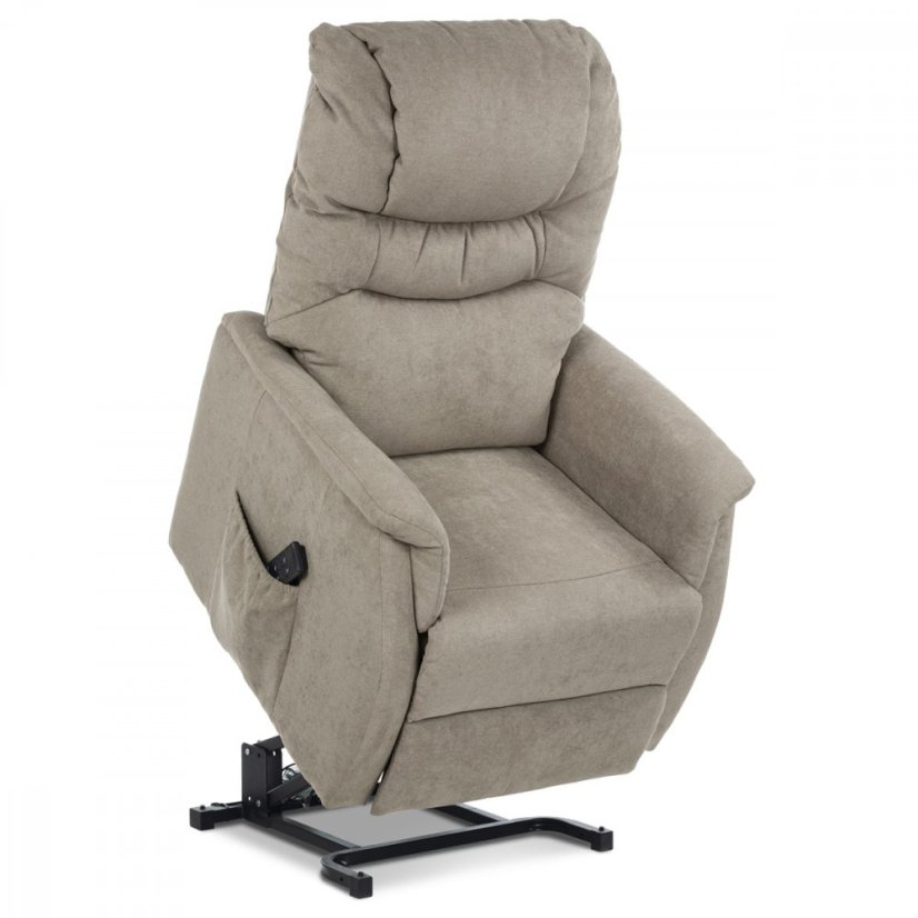 Relaxačné TV kreslo VINCENT s elektrickým polohovaním — cappuccina, 2 motory, nosnosť 140 kg