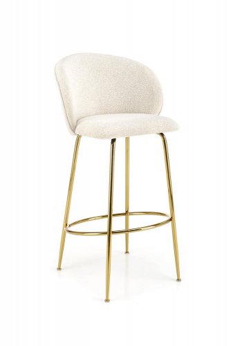Barová židle KARO — kov, látka, krémová