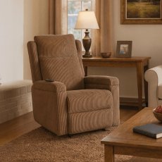 Luxusné masážne kreslo SEBASTIAN v hnedom manšestri