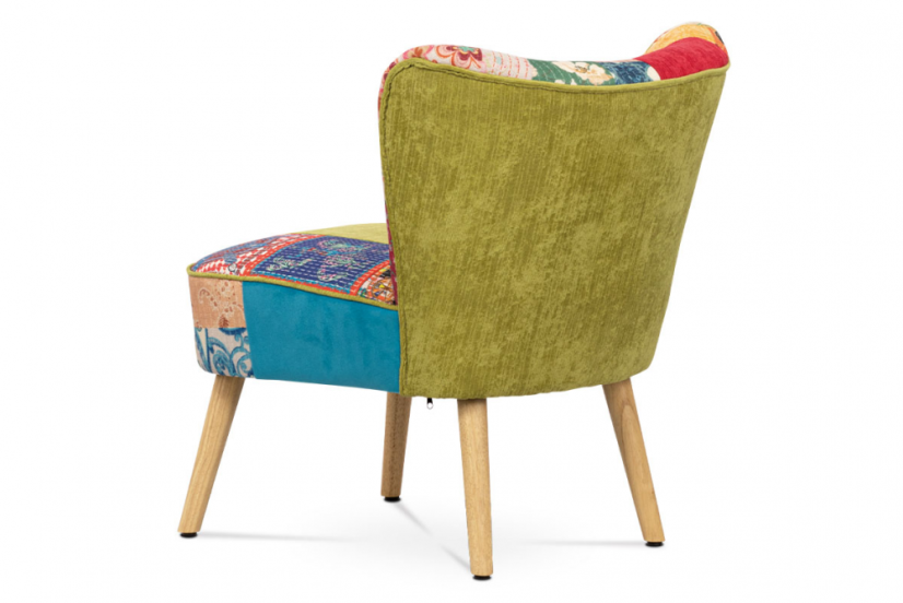 Francouzské křesílko TIMIS - masiv kaučukovník, patchwork