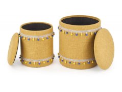 Set taburetov GRADO – látka, žltá