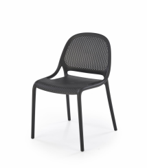 Jedálenská stolička BERN — plast, čierna