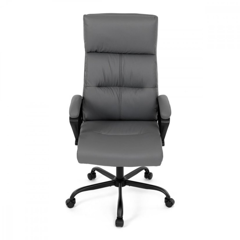 Kancelářské křeslo HOLMES — kov, ekokůže, šedá Autronic