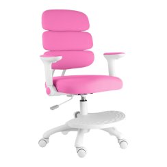 Dětská rostoucí židle GRIDDY — látka, bílá / tmavě růžová
