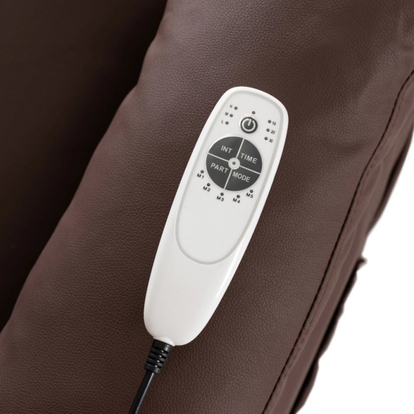 Masážne kreslo BRUCE – Polohovateľné, komfortné, hnedá ekokoža