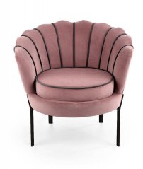 Designové křeslo ANGELO — samet, růžová Halmar