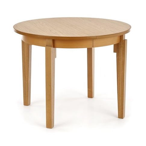 Jídelní kulatý rozkládací stůl SORBUS – 100x100x77 (+100) medový dub Halmar