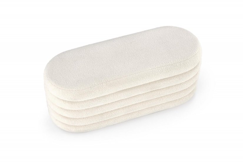 Taburet BLISS s úložným priestorom — látka, krémová