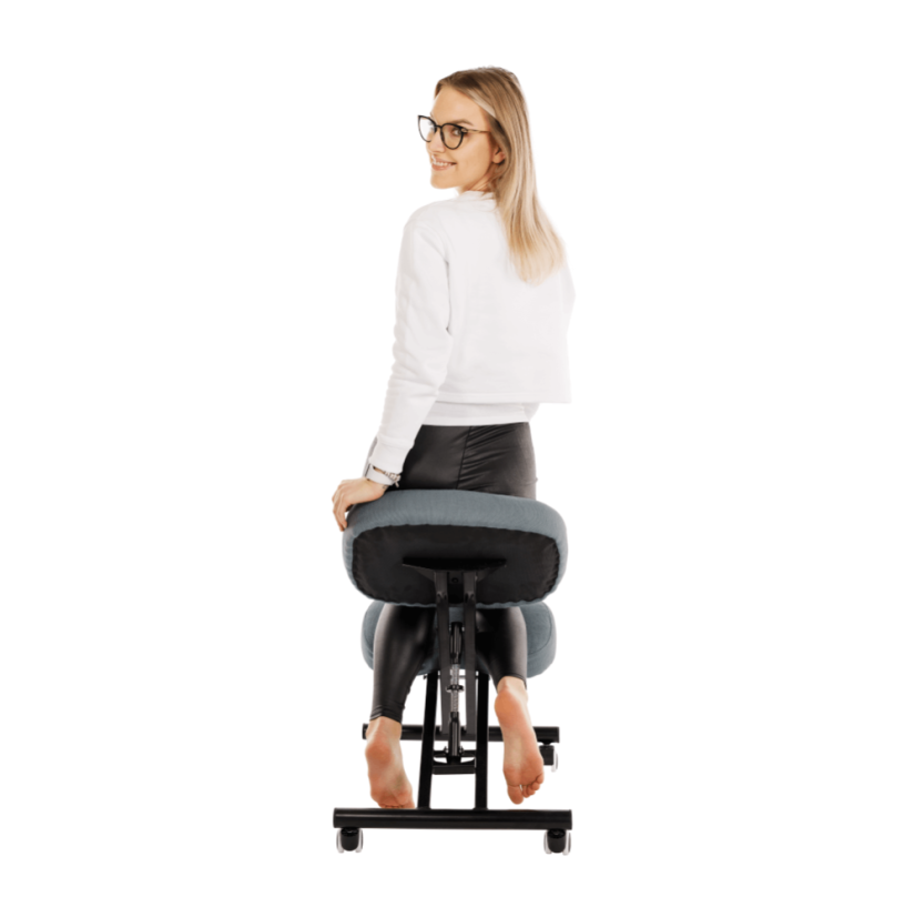 Ergonomická kľačka KILIAN – svetlosivá/čierna, látkový povrch