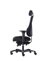 Kancelářská dispečerská židle TAMPA 24/7 - čalouněná, černá, nosnost 200kg Antares