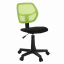 Dětská otočná židle na kolečkách MESH – plast, bez područek, zelená/černá