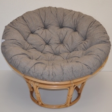 Relaxační papasan ARTEMIS — ⌀110 cm, ratan, látka, medová / více barev