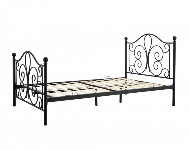 Dvoulůžková postel PANAMA — 90x200, kov, černá