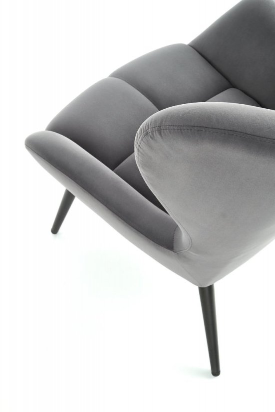 Relaxační křeslo ušák TYRION — látka, šedá, nosnost 130 kg