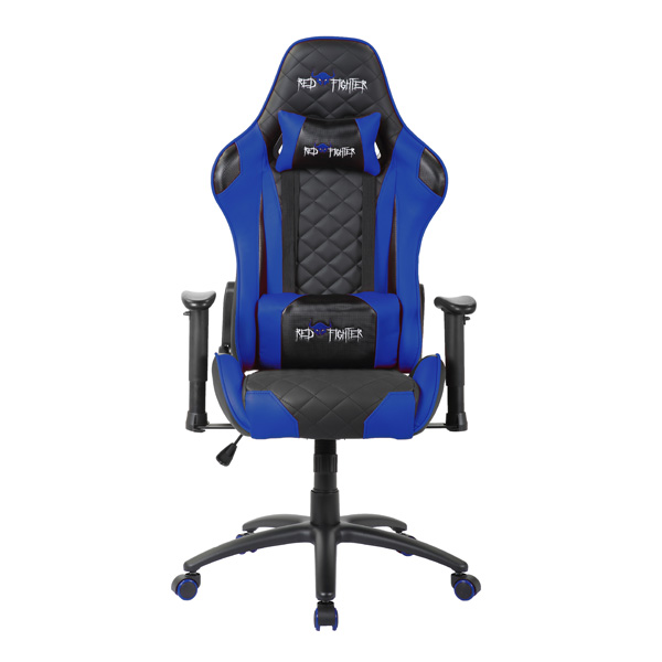 Herné kreslo RED FIGHTER C1 – umelá koža, čierna / modrá, nosnosť 150 kg