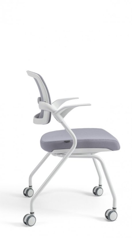 Konferenčná stolička na kolieskach Bestuhl U20 WHITE — viac farieb, stohovateľná - Farebné prevedenie U20 WHITE: Červená