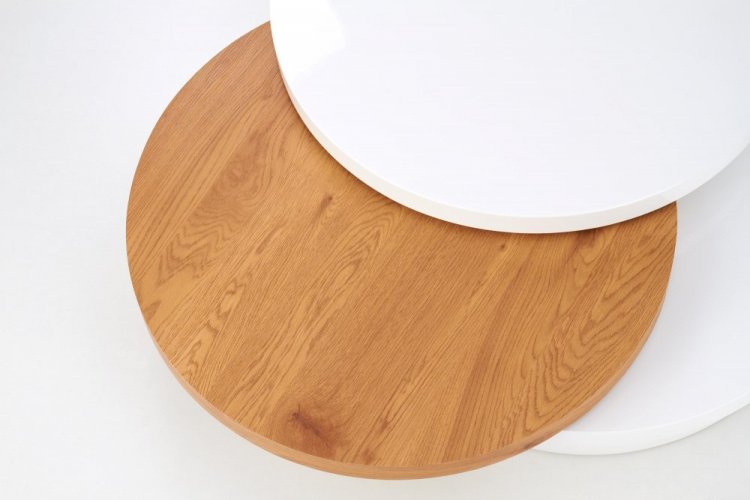 Konferenční stolek MICHELLE — bílá / přírodní
