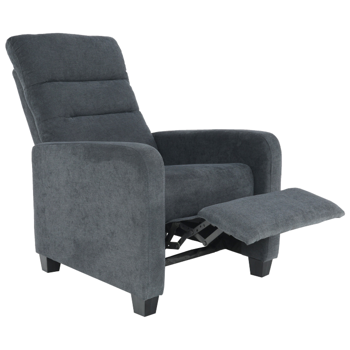 Polohovací relaxační křeslo TURNER — látka, šedá Kondela