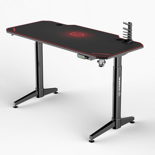Herní elektricky výškově nastavitelný stůl ULTRADESK LEVEL RED – 140x70cm