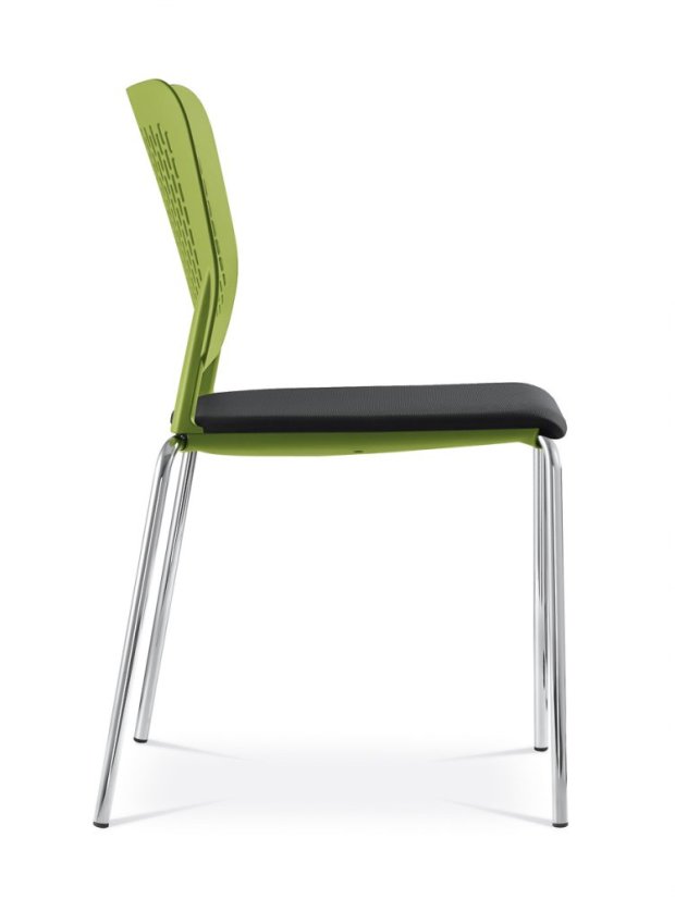 Konferenční židle TIME 171-N4 – šedý plast, čalouněný sedák, více barev, LD Seating