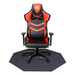 Herní podložka pod křeslo MARVO  – 110x110 cm, černá, protiskluzová