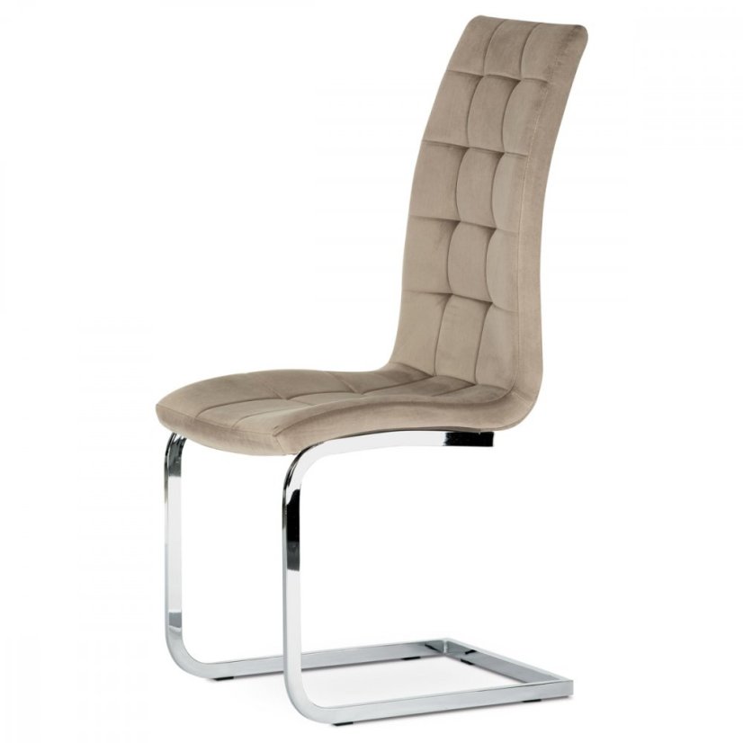 Jedálenská stolička EUREKA — kov, látka, cappucino