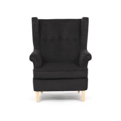 Relaxačné kreslo ušiak BEILY – masív, látka, čierna