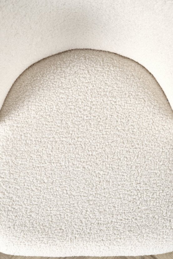 Jedálenská stolička PEKORA — kov, látka, biela