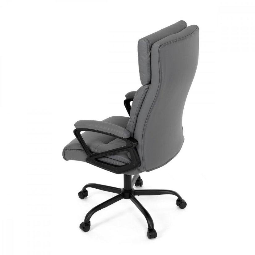 Kancelářské křeslo HOLMES — kov, ekokůže, šedá Autronic