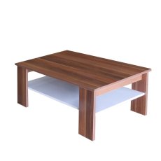 Konferenční stolek SUMBA — ořech/bílá, 90×55×41