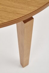 Jídelní kulatý rozkládací stůl SORBUS –⁠ 100x100x77 (+100) medový dub
