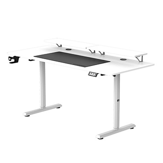 ULTRADESK HIGHLANDER XXL Biely pracovný stôl s elektrickým nastavením