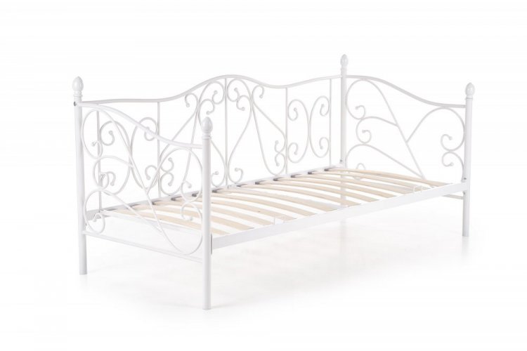 Jednolůžková postel SUMATRA –⁠ 90x200, kov, bílá