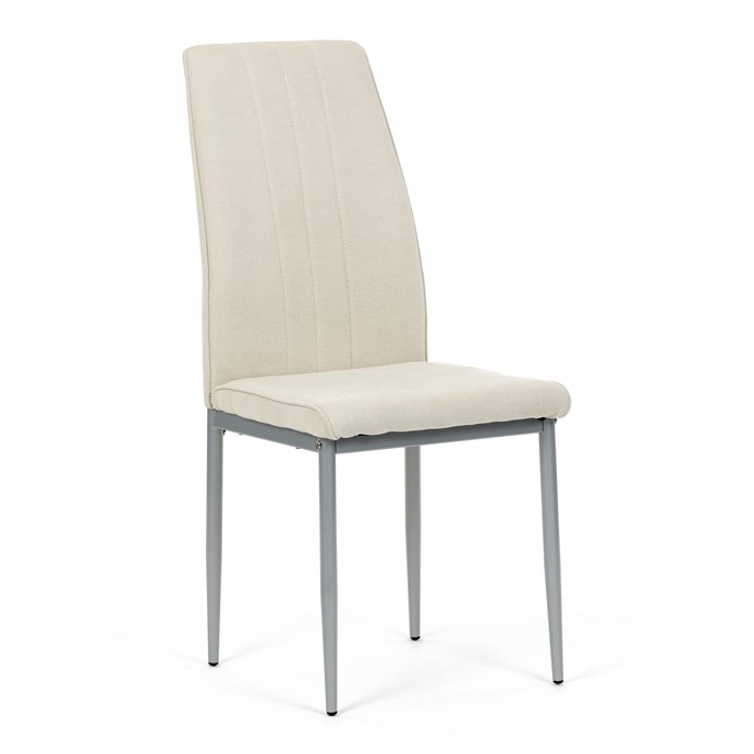 Elegantná jedálenská stolička LENA Autronic s krémovou látkou a sivými nohami
