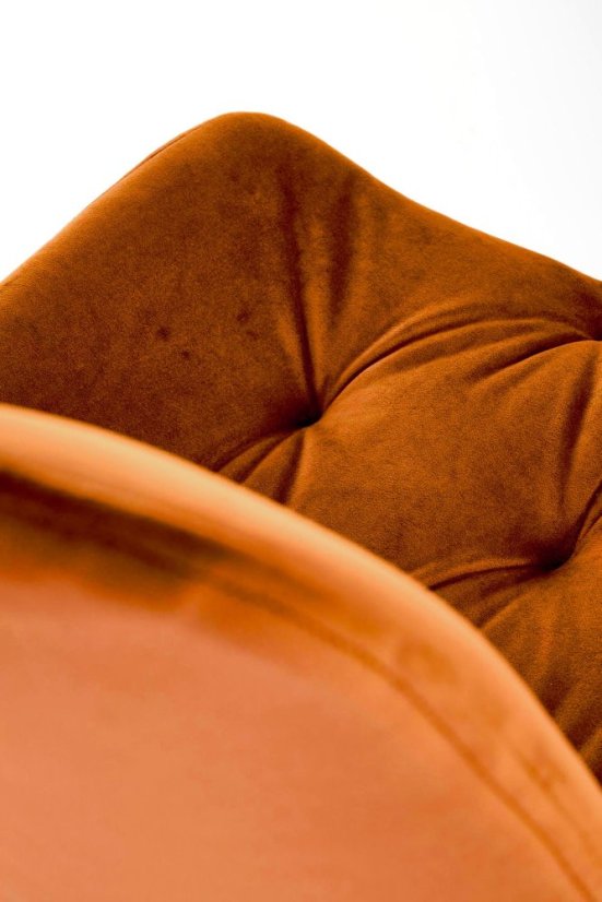 Skoricová BECKY stolička – samet & oceľ, otočná Halmar